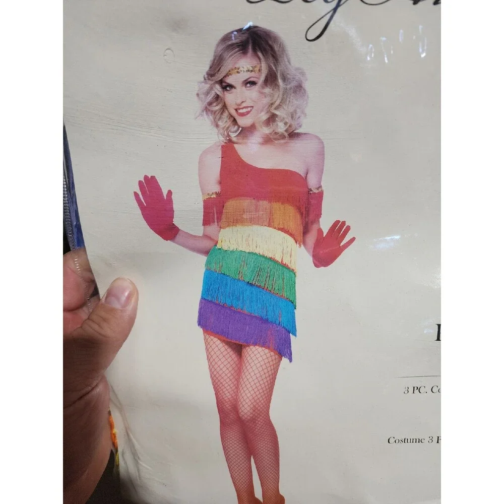 XX 85217 Rainbow Flapper Dress Sexy Woman Costume Leg Avenue